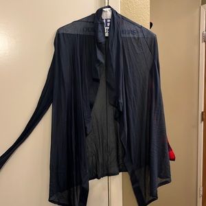 Steel blue sheer lightweight Helmut cardigan